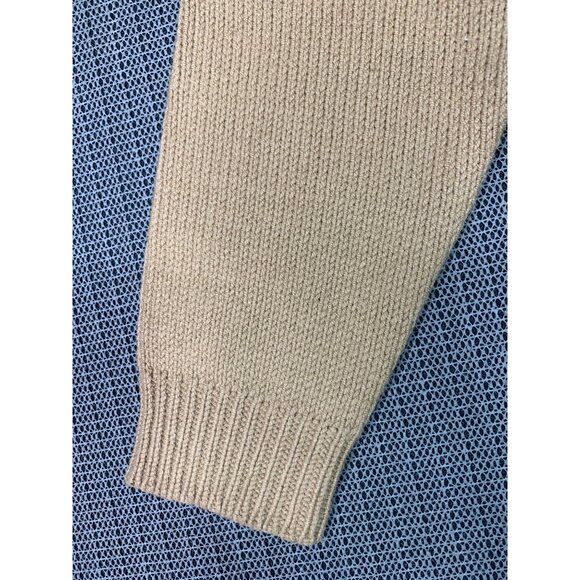Liz Claiborne Argyle Sweater S Cotton Acrylic Blend Womens Beige & Blue - Picture 8 of 10